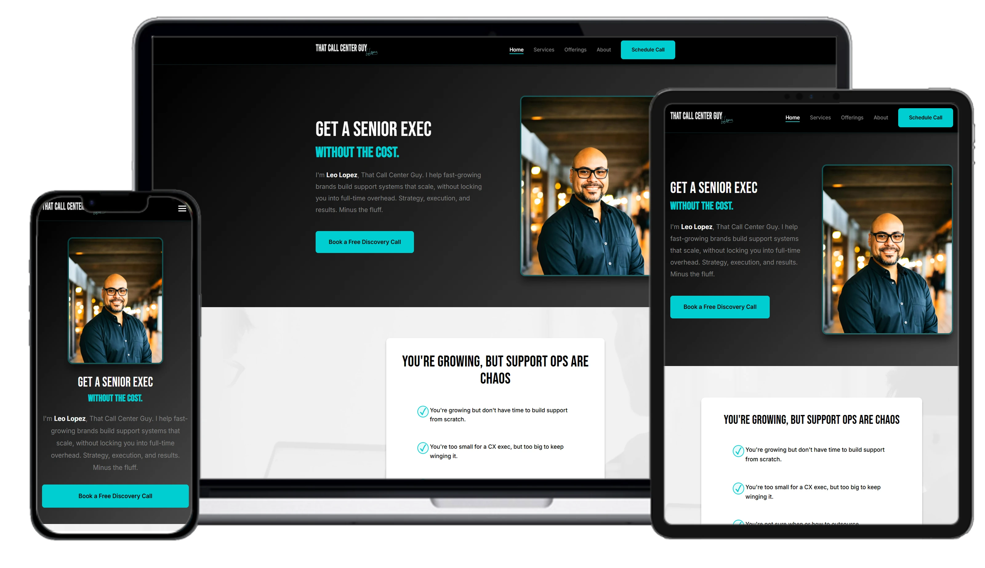 That Call Center Guy (Leo Lopez) website mockup